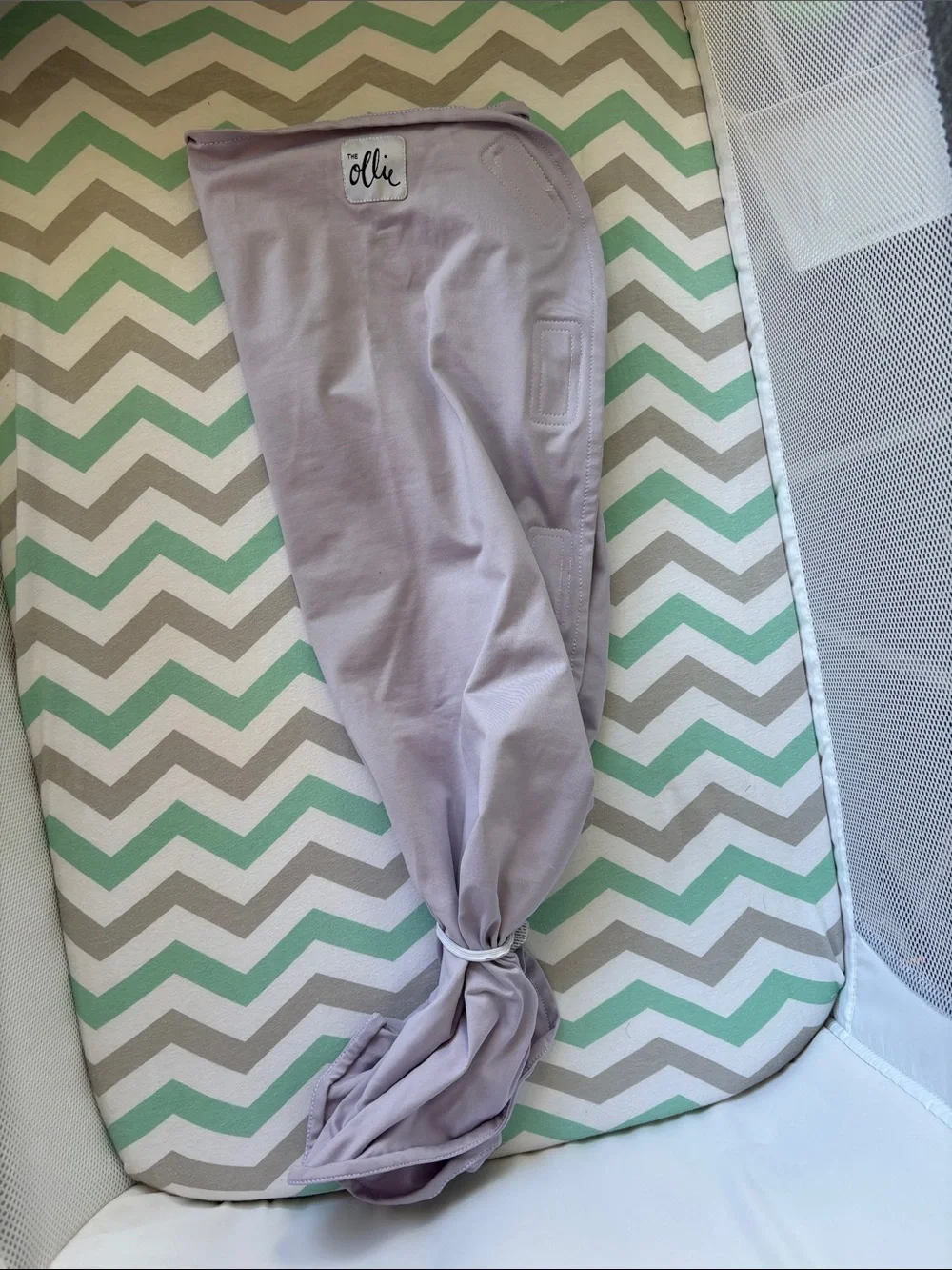 Ollie Lavender Baby Sleep Sack - Knotted Swaddle with Velcro